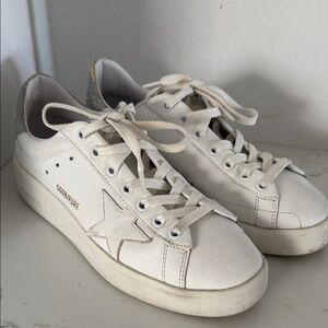 Golden Goose White Leather Sneakers